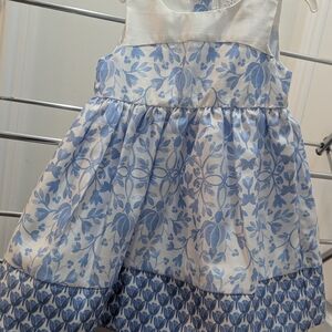 Gymboree Blue and White Floral Kids Formal Dress